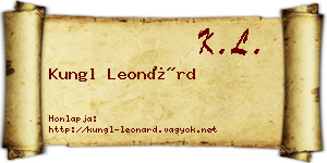 Kungl Leonárd névjegykártya