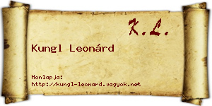 Kungl Leonárd névjegykártya