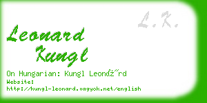 leonard kungl business card